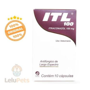 Imagem de Antifúngico para Cães ITL 100 mg 10 Cápsulas Cepav