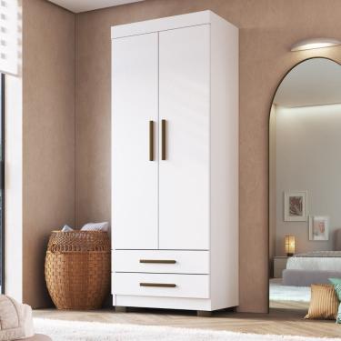 Imagem de Guarda Roupa Solteiro 2 Portas 2 Gavetas com Pés Portugal Faimec