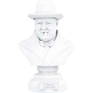 Imagem de Estátua Busto Sir Winston Churchill Estadista Britânico (Cor Mármore)