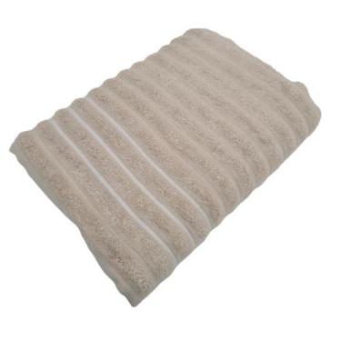 Imagem de Toalha de Rosto Wave Toque Macio em Algodão 50x70cm Bege Alta Absorção