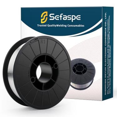 Imagem de Sefaspe Fio de solda Flux Core .035 - E71T-GS Fio de solda Mig de aço carbono suave sem gás de baixo respingo Carretel de 4,5 kg para a maioria dos soldadores