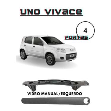 Imagem de Puxador e Moldura Manual Uno Vivace 4 Portas Dianteiro 2010 até 2016 -