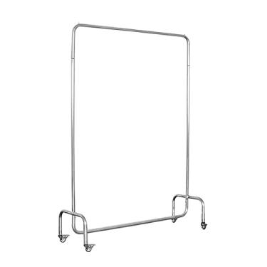 Imagem de CUTPOIY Grade de roupas resistentes, suporte de exibição no chão, cabide de aço inoxidável com rodas, fácil de mover (prata 100 x 160 cm)