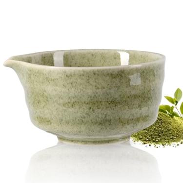 Imagem de CAMATET Tigela Matcha com bico, 500 ml/510.3 g Tigela Matcha de cerâmica, Matcha Chawan Cerimonial Japonês para Matcha em Pó/Salada/Fruta/Sopa/Chá - Tigela Matcha Estilo Ondulado