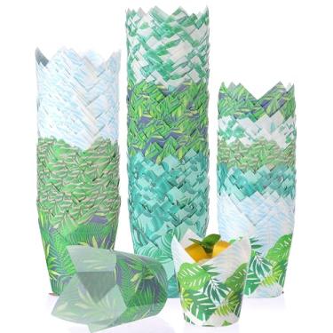 Imagem de Havawish 500 contagens primavera Páscoa tulipa forros para cupcake copos de bolo de flores forros de muffin à prova de gordura papel tulipa copo de cozimento para casamento, aniversário, chá de bebê