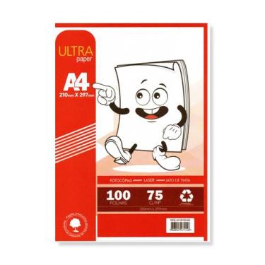 Imagem de Papel sulfite A4 branco 75g com 100 folhas Ultra Paper - Máxima