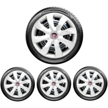 Imagem de Jogo 4 Calota Prime Prata Aro 14 Fia Novo Uno Vivace Way Fire Mille Argo Mobi Palio Siena Punto Linea Grand Siena