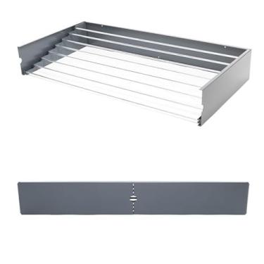 Imagem de Varal Magico Oculto Retrátil Dobrável 100cm Branco até 20 kg Adequado para varanda doméstica, interior, pode secar roupas, lençóis e outros tecidos.varal de chão；varal；varal de chao