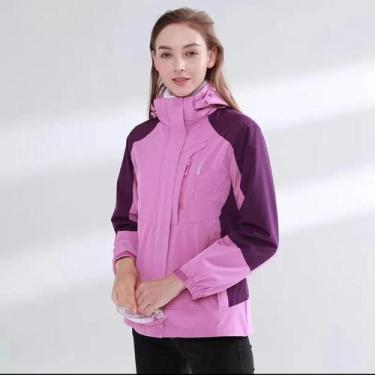 Imagem de Casaco Feminino 3 em 1 - Impermeável, À Prova de Vento e Removível par