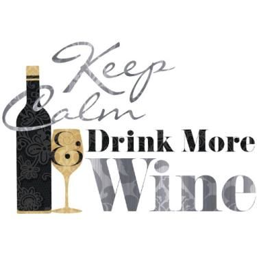 Imagem de RoomMates Adesivos de parede RMK2373SCS Keep Calm & Drink Wine Quote Peel and Stick