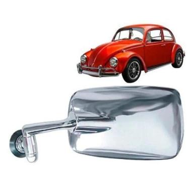 Imagem de Retrovisor Espelho Fusca Mexicano Cromado Inox - RETROVEX, Esquerdo