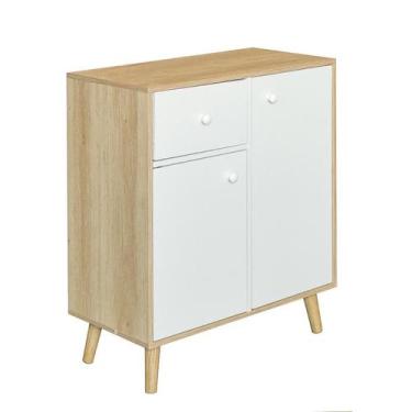 Imagem de Armário Multiuso Enid 1 GVT 2 PT Branco e Natural - Keva