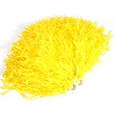Imagem de Cheerleading Pom Poms, Elastic Cheerleading Pom Poms para Esquadrões de Jovens, Dançarinos e Público, ótimo para Festas, Jogos e Celebrações (Amarelo)