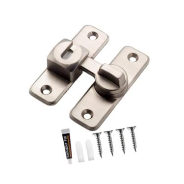 Imagem de Ｂｅｓｇａ Fechadura de porta deslizante de celeiro, trava de porta de quarto, fechadura profissional resistente, trava de guarda-roupa para quarto, armário de, Prata