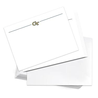 Imagem de Desert Cactus Georgia Tech Pacote com 10 cartões de notas, papelaria, cartolina, jaquetas amarelas GT Institute of Technology, inclui envelopes, memorando, festa de agradecimento (cartão 1a)