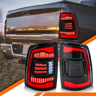 Imagem de COOLDNA Luzes traseiras de LED para Dodge Ram 1500 2500 3500 2009-2018 montagem de lanterna traseira [para modelo de halogênio e LED] Lente fumê / lâmpada traseira lateral do motorista e do passageiro