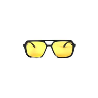 Imagem de Sim4Sun Óculos de Sol Claridade 1 Preto Lente Amarela, Armação em Acetato, Cosmetica