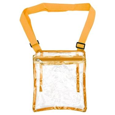 Imagem de Mbeysaq Bolsa transversal de PVC transparente para viagens, festival de música, trabalho, academia, praia, aeroporto, bolsa de ombro portátil azul, Amarelo, #614