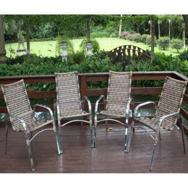 Imagem de Jogo De Cadeira Em Alumínio Para Varanda Piscina Argila