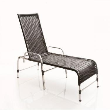 Imagem de Espreguiçadeira Em Alumínio Piscina Jardim Preto