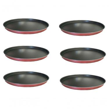 Imagem de Jogo 6 Formas De Pizza Assadeiras Antiaderentes Nº35 Cereja