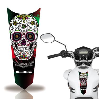 Imagem de Adesivo Faixa Gravata Tanque Moto Cg 160 150 Titan Fan Caveira Mexicana