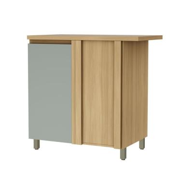 Imagem de Balcão Canto Direita Esquerda 1 Porta Rainha 92x52cm 100% Mdf Nature-verde