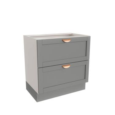 Imagem de Balcão 2 Gavetões 80cm Sem Tampo Arizona Cabecasa Madeiramadeira Branco-cinza