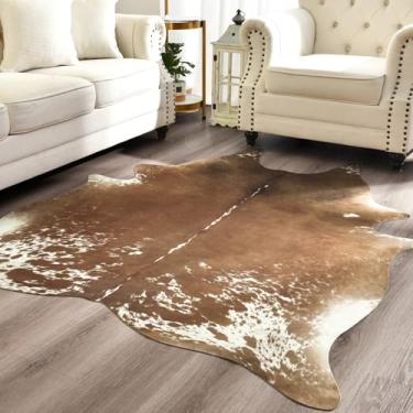 Imagem de Easycozy Tapete de couro sintético com estampa de vaca: 20 x 25 cm, couro bovino sintético, estampa de vaca espessa para quarto, sala de estar, decoração de escritório em casa