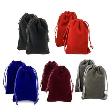 Imagem de AEAOA Sacolas De Presente, Pacote Com 10 Peças, 30,5 Cm X 20,3 Cm, Veludo, Cordão, Para Joias, Doces, Brinquedos, Guloseimas, Lembrancinhas Aniversário (Cores Variadas)
