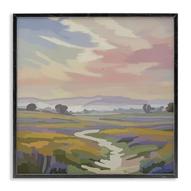 Imagem de Stupell Industries Lavender Fields Beneath Sunset Black Framed Giclee Art Design por Amelia Noyes, 61 x 61 cm