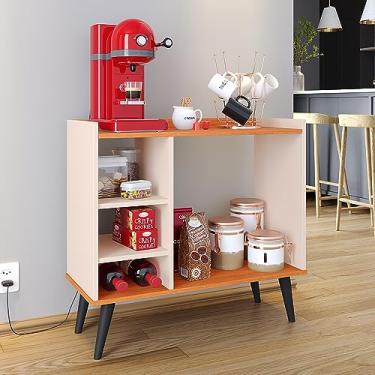 Imagem de Aparador Buffet Maria com Nichos Armarinho Retro Sala, Sala de Estar, Cozinha - Loja Inova BR (Off White/Cinam.)