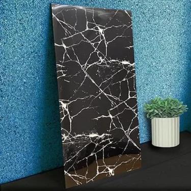 Imagem de Placas Adesiva Parede Piso Painel Mármore Preto Vinílico Premium Autocolante 3d Lavavel 30x60cm (10)