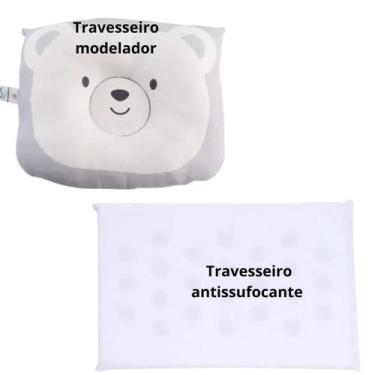 Imagem de Kit 1 Travesseiro para bebe antissufocante + 1 anatômico modelador Rec