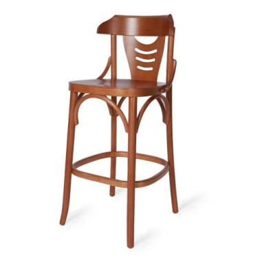 Imagem de Banqueta Alta de Madeira Salvador - Lideratti, Caramelo - Verniz