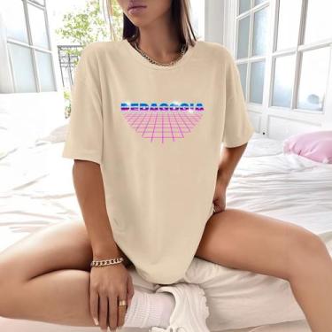 Imagem de Camisa Camiseta Feminina Estampada Pedagogia Retro 100% Algodão Fio 30