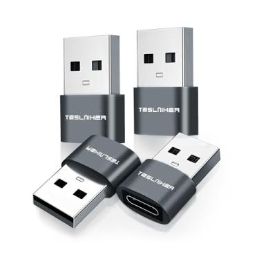 Imagem de Teslniher Pacote Com 4 Adaptadores Usb Para C, Otg Fêmea E Macho, Conversor De Carregador Compatível Iphone 16, 15 14, Ipad Pro Air Mini, S24 S23