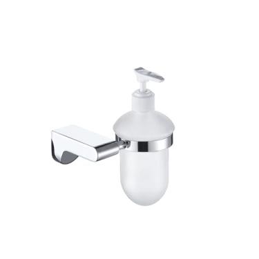 Imagem de Kit Organizador de Banheiro Cromado - Toalheiros, Porta-papel e Dispensador de Sabonete | Conjunto de 5 Peças, Dispensador de Sabonete