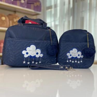 Imagem de Kit Bolsa Maternidade Mala para Bebê 2 peças Nuvem Mochila Passeio - F