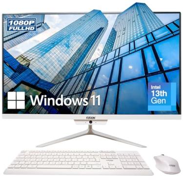 Imagem de Computador Desktop All-in-One Full HD de 23 polegadas - 16 GB de RAM, SSD de 512 GB, Intel 13ª geração, Windows 11, WiFi de banda dupla, HDMI, USB 3.0, tela FHD IPS - PC AIO com teclado sem fio, mouse