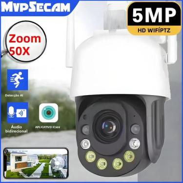 Imagem de Câmera Dome PTZ Externa De 5MP Com Zoom Óptico De 50X, WiFi, CCTV, Det