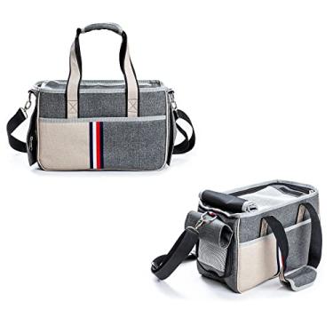 Imagem de Bolsa Pet de Passeio para Cães e Gatos, Petgram, Paris Preto - Com Fundo Removível e Prendedor para Coleira