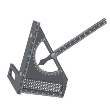 Imagem de Generic Esquadro de Carpinteiro 3D, Régua de Medição Multiângulo, Ferramenta para Marcenaria, Cinza, Tamanho real