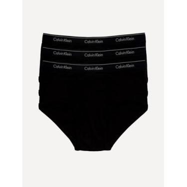 Imagem de Cueca Calvin Klein Brief Cotton Stretch Classic All Black Pretas Pack 
