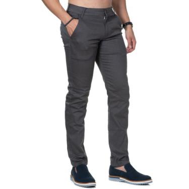 Imagem de Calça Sarja Cinza Skinny Bolso Faca Com Elastano Premium - Memorize Je