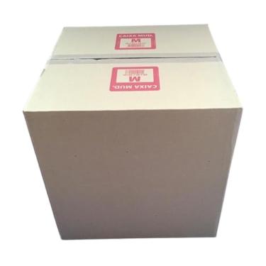 Imagem de Caixa de Papelão para Mudança, 40x40x40cm, Tamanho M, Resistente e Empilhável