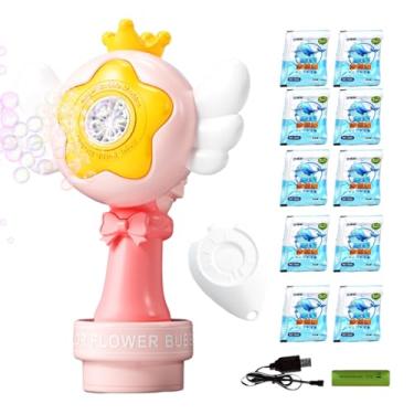 Imagem de Máquina De Bolhas,Brinquedo de Bolhas | Aspersor de Espuma Recarregável com LEDs para Piscina Banho Aniversário Jardim