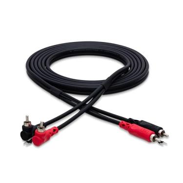 Imagem de Hosa CRA-202DJ Dual RCA para Dual Right Angle RCA com cabo de interconexão estéreo com fio de solo, 2 metros