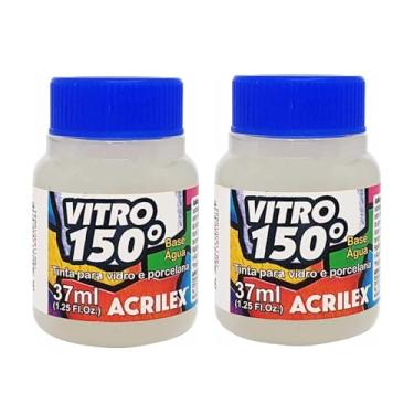 Imagem de Kit Com 2 Tintas Acrilex para Vidro 37ml - Vitro 150 Escolha Sua Cor à Base de Água, Cerâmica e Porcelana Durabilidade e Acabamento Impecável em Projetos de Pintura em Vidro, Porcelana, Cerâmica e Faiança. (Incolor 806)