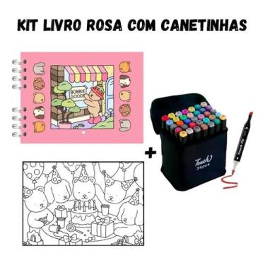 Imagem de Livro Colorir Bobbie Goods Original Kit Canetas Desenho Imaginação Did